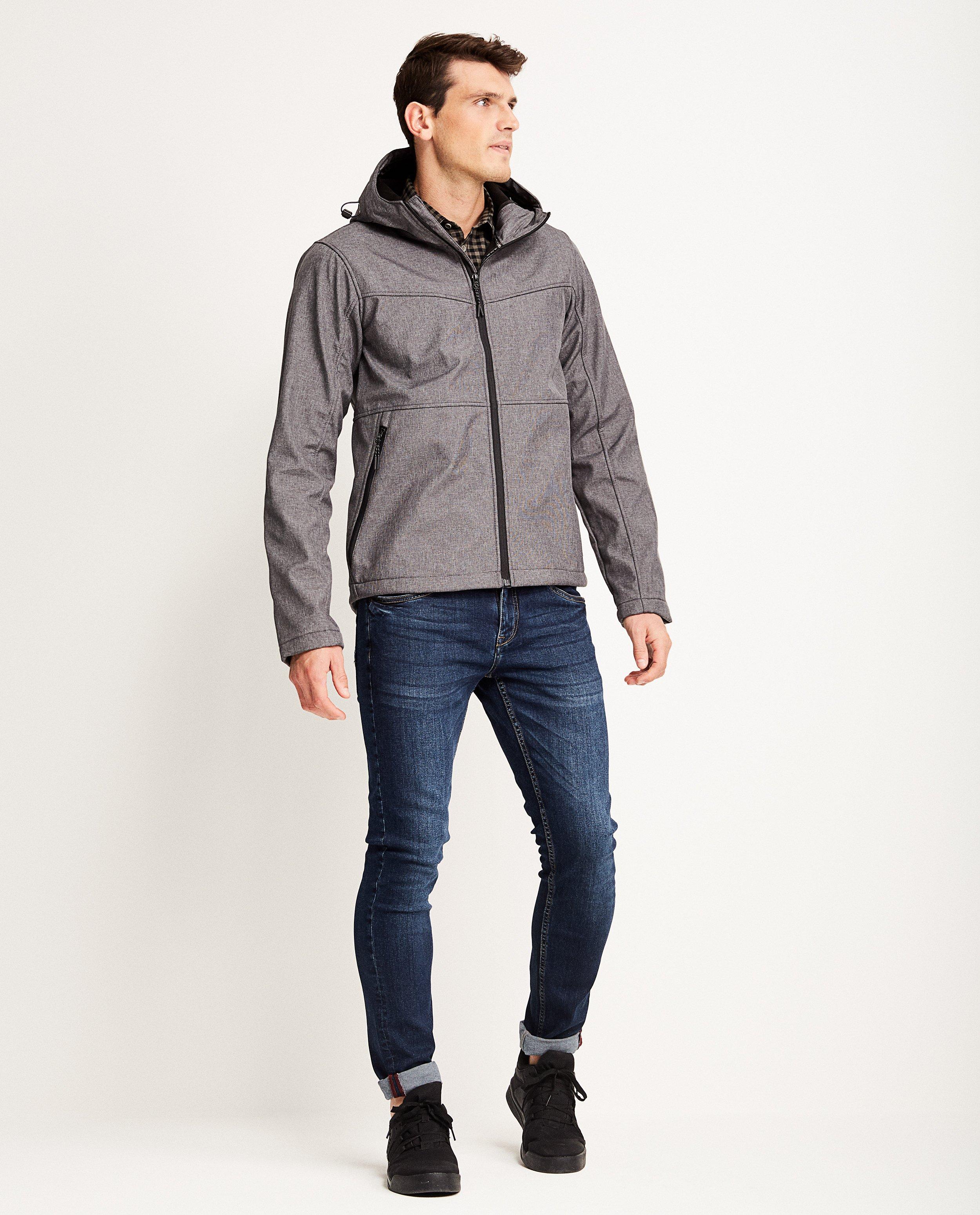 Grijze softshell jas - met fijne structuur - JBC