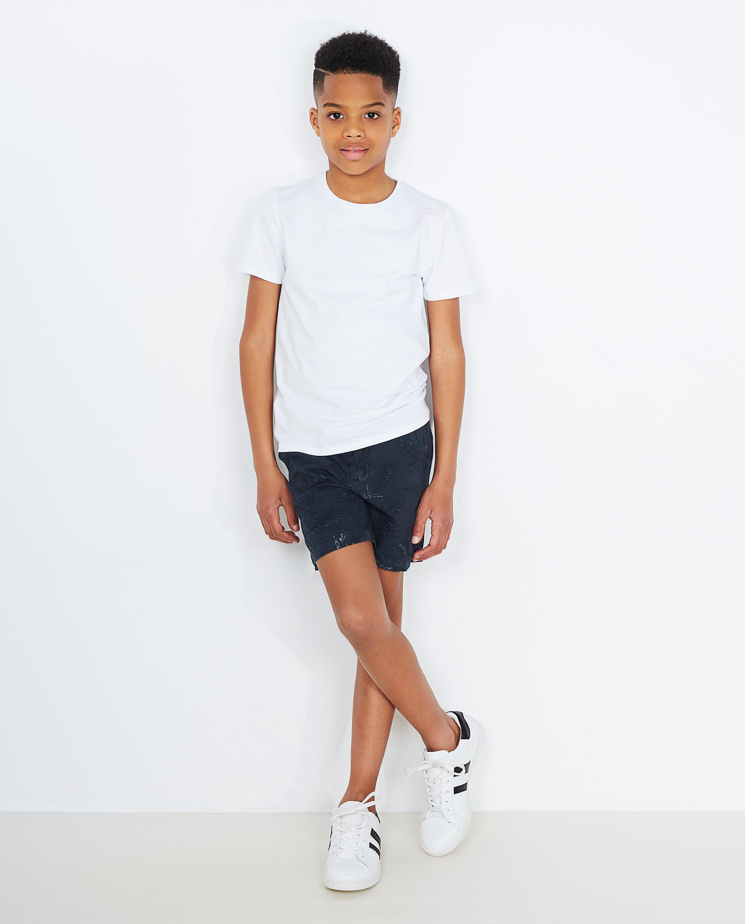 Short imprimé de feuilles - bleu gris - JBC