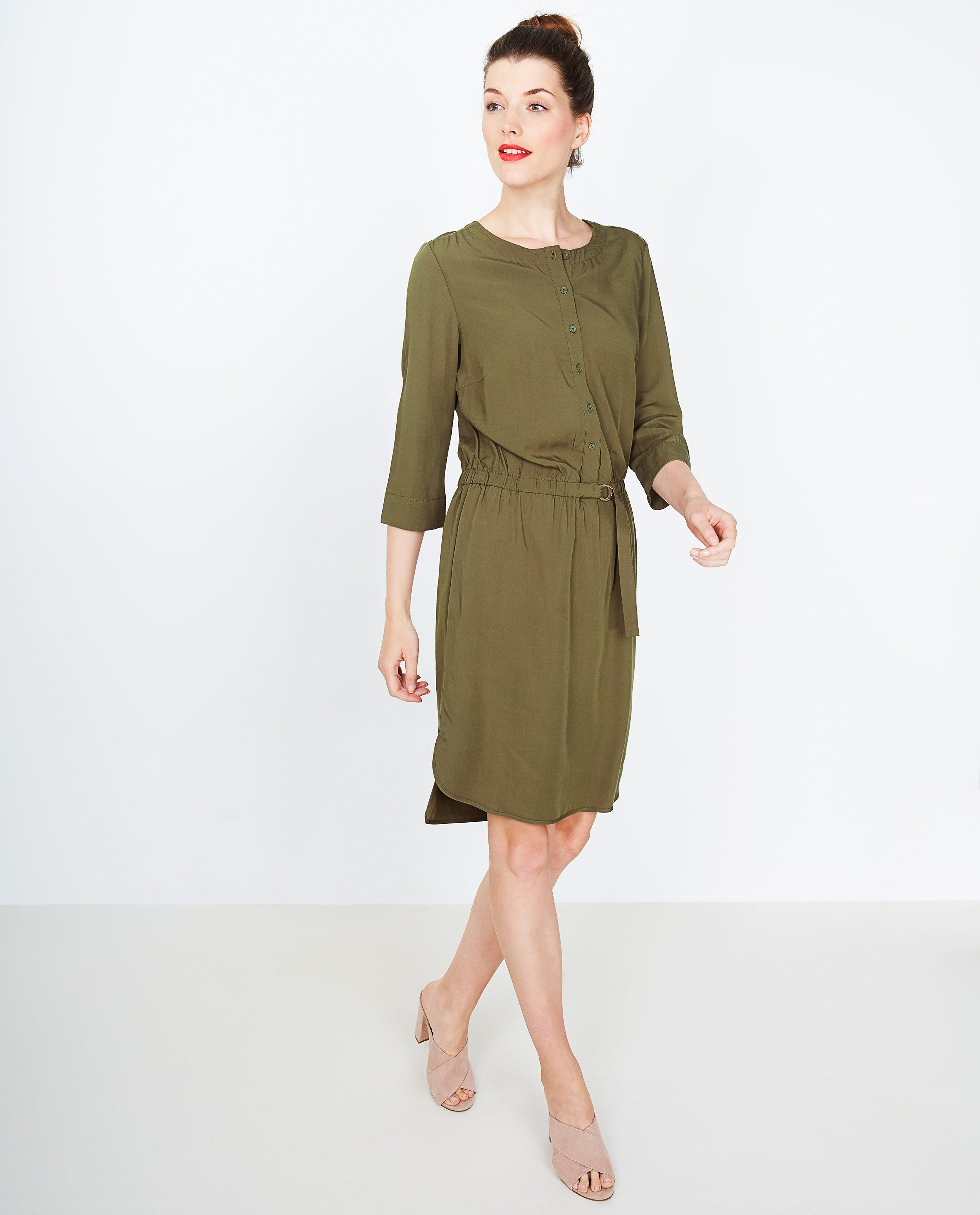 Jurk in viscose - Product Detail - khaki - afbeelding nummer 1