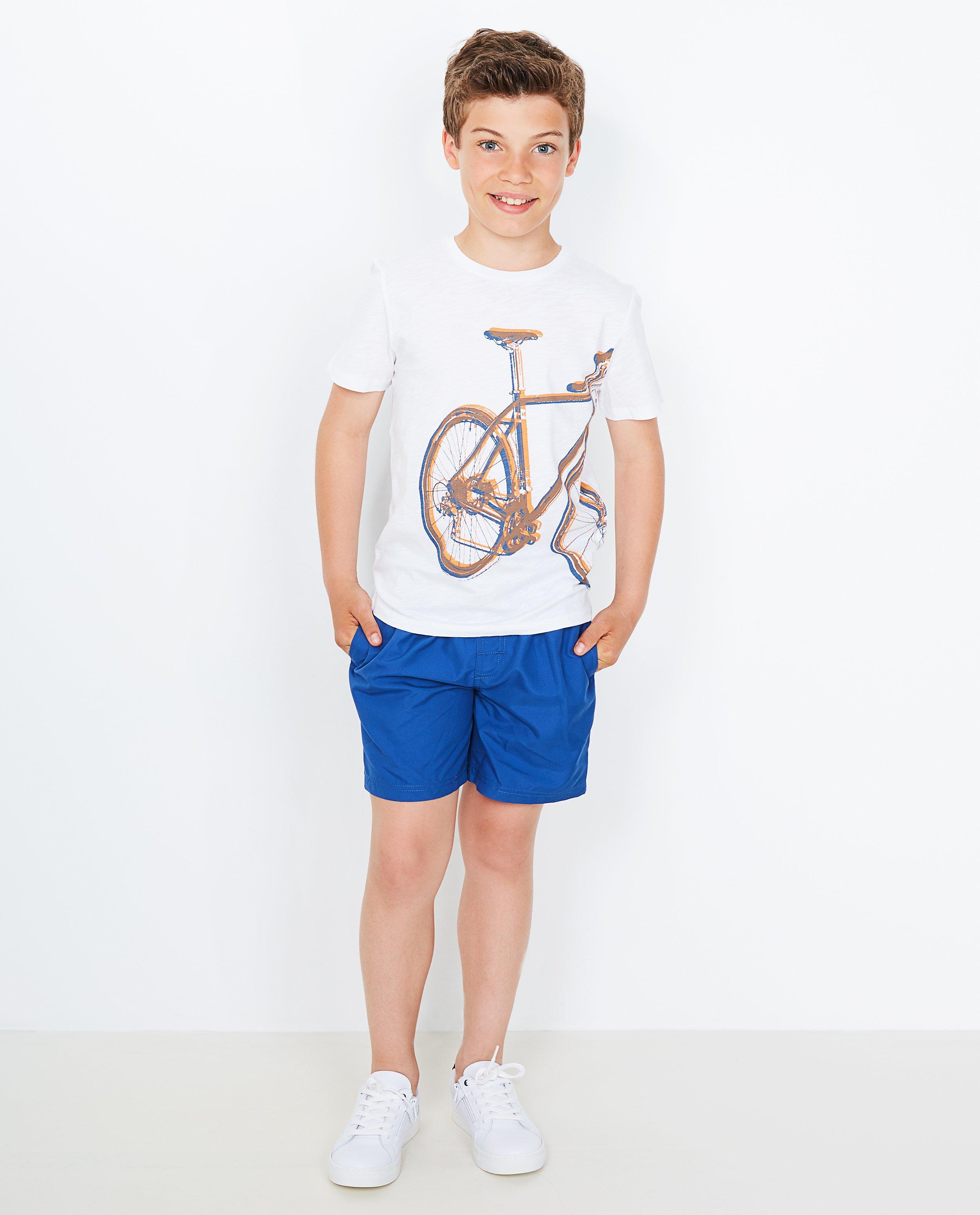 Blauwe zwemshort - met wet print - JBC
