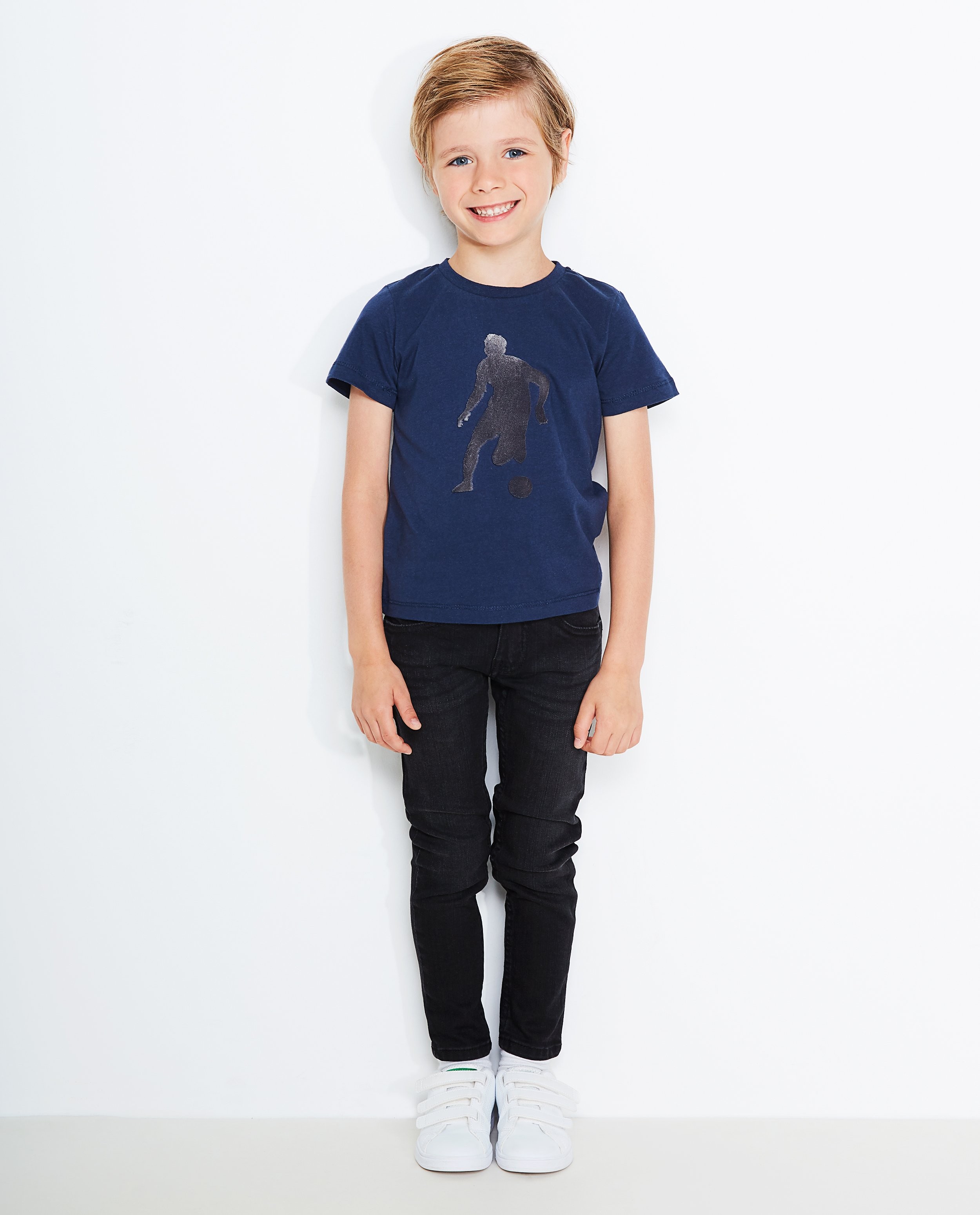 T-shirt met reliëfprint - in nachtblauw - JBC