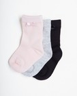 3 paires de chaussettes - roses, grises et gris foncé - JBC
