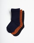 3 paires de chaussettes - brun, gris et bleu foncé - JBC
