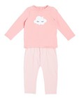 Roze pyjama - met glitterprint - JBC