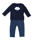Nachtblauwe pyjama - met print van een wolk - JBC