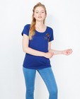 T-shirt met sierbloemen - in donkerblauw - JBC