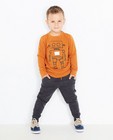 Sweater met robotprint - in roestbruin - JBC