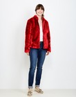 Faux fur jas - in rood - JBC