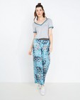 Pantalon bleu pétrole - imprimé floral, Karen Damen - Karen Damen