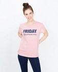 T-shirt met opschrift - in roze - Groggy