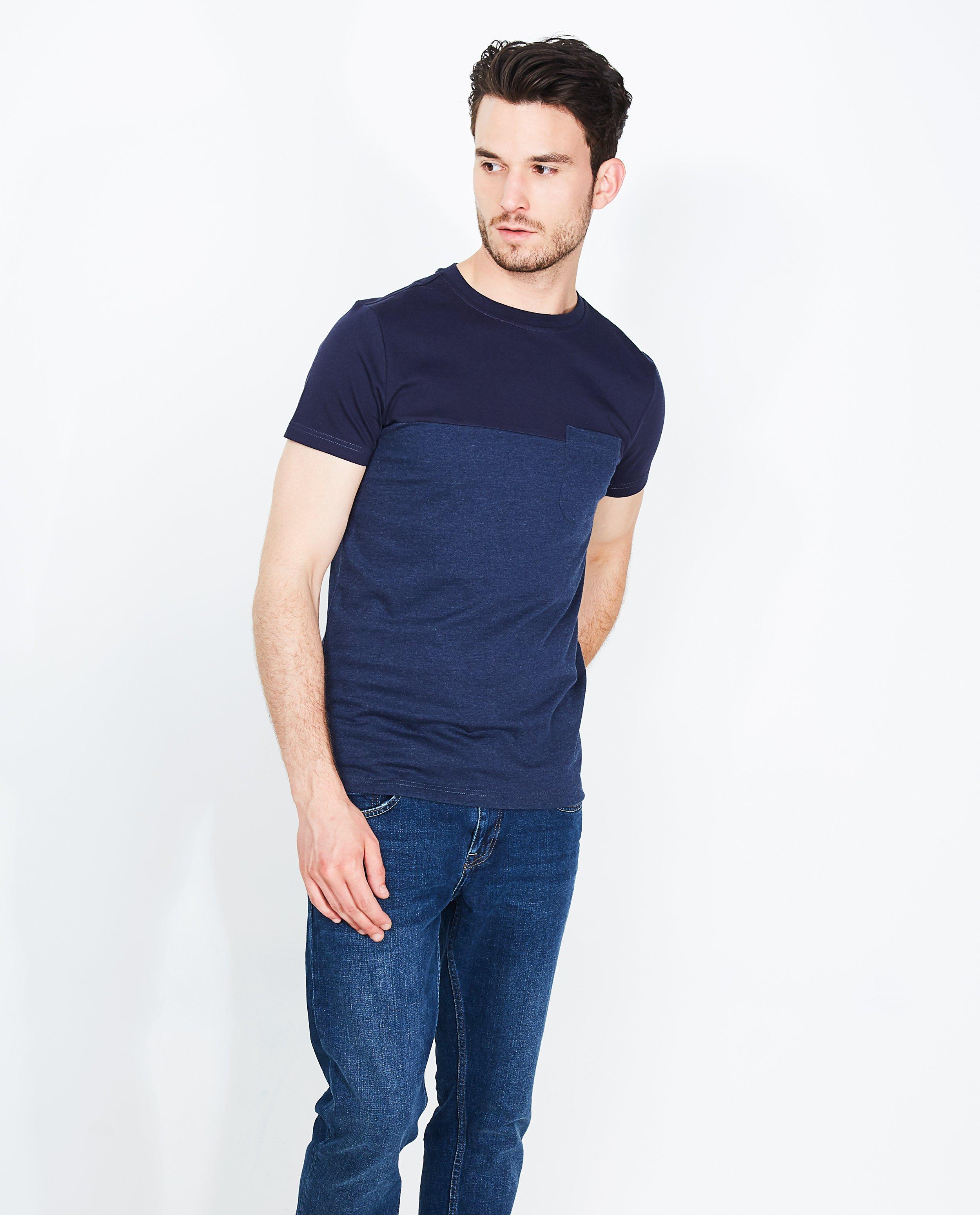 Color block T-shirt - in donkerblauwe tinten - JBC