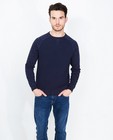 Nachtblauwe sweater - met grafisch reliëf - JBC
