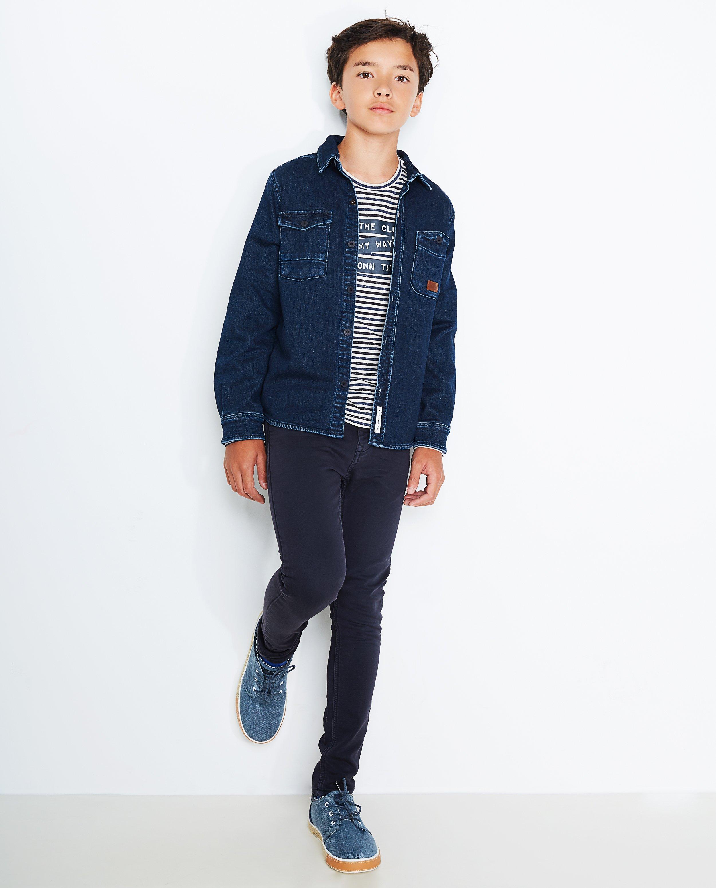 Nachtblauw jeanshemd - in cargo stijl - JBC