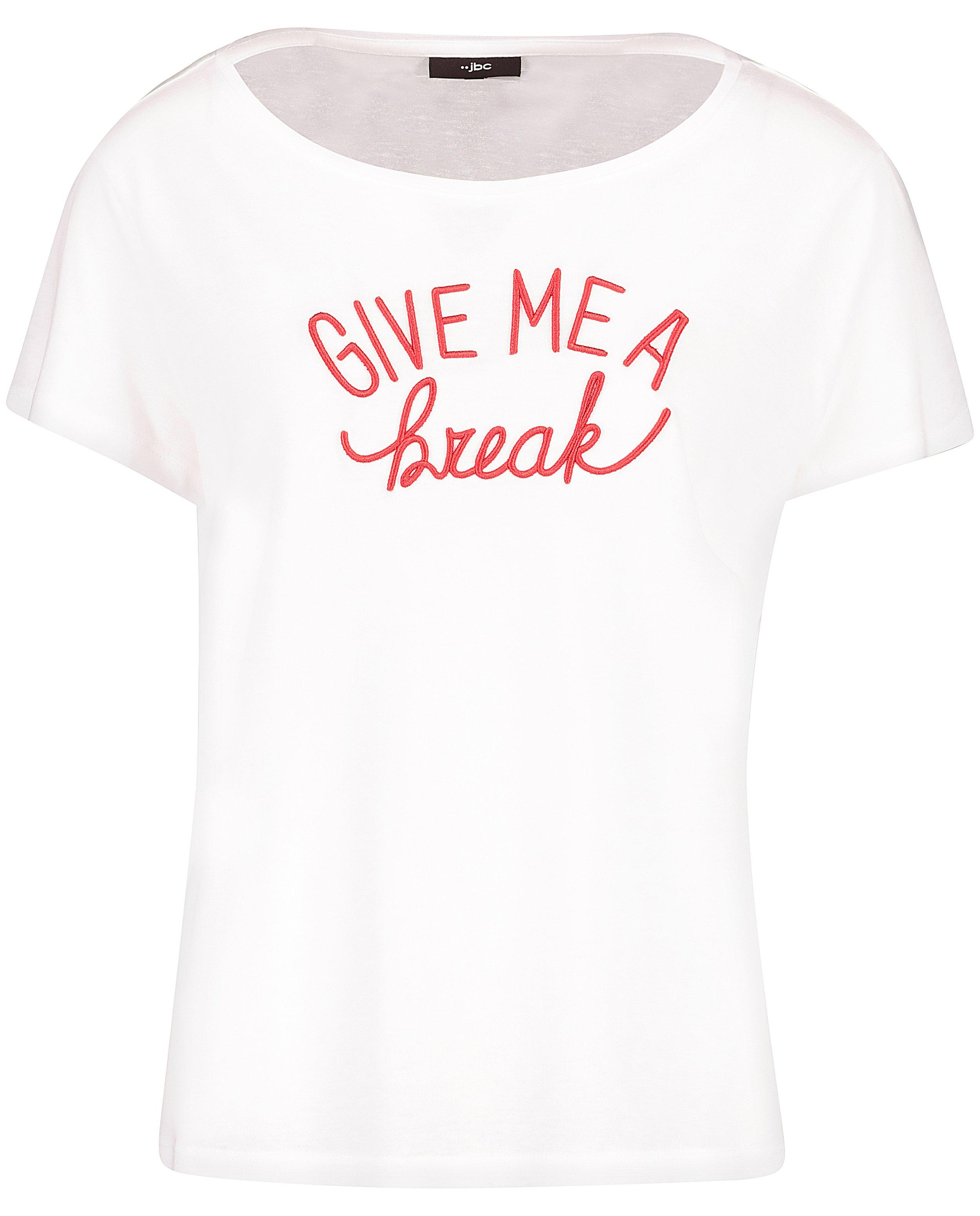 Oversized T-shirt - met opschrift, in roomwit - JBC