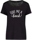 T-shirt oversized - inscription, noir - JBC