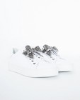 Roomwitte sneakers - met strass strik - JBC