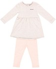 Ensemble robe et leggings - gris clair et rose - Newborn 50-68