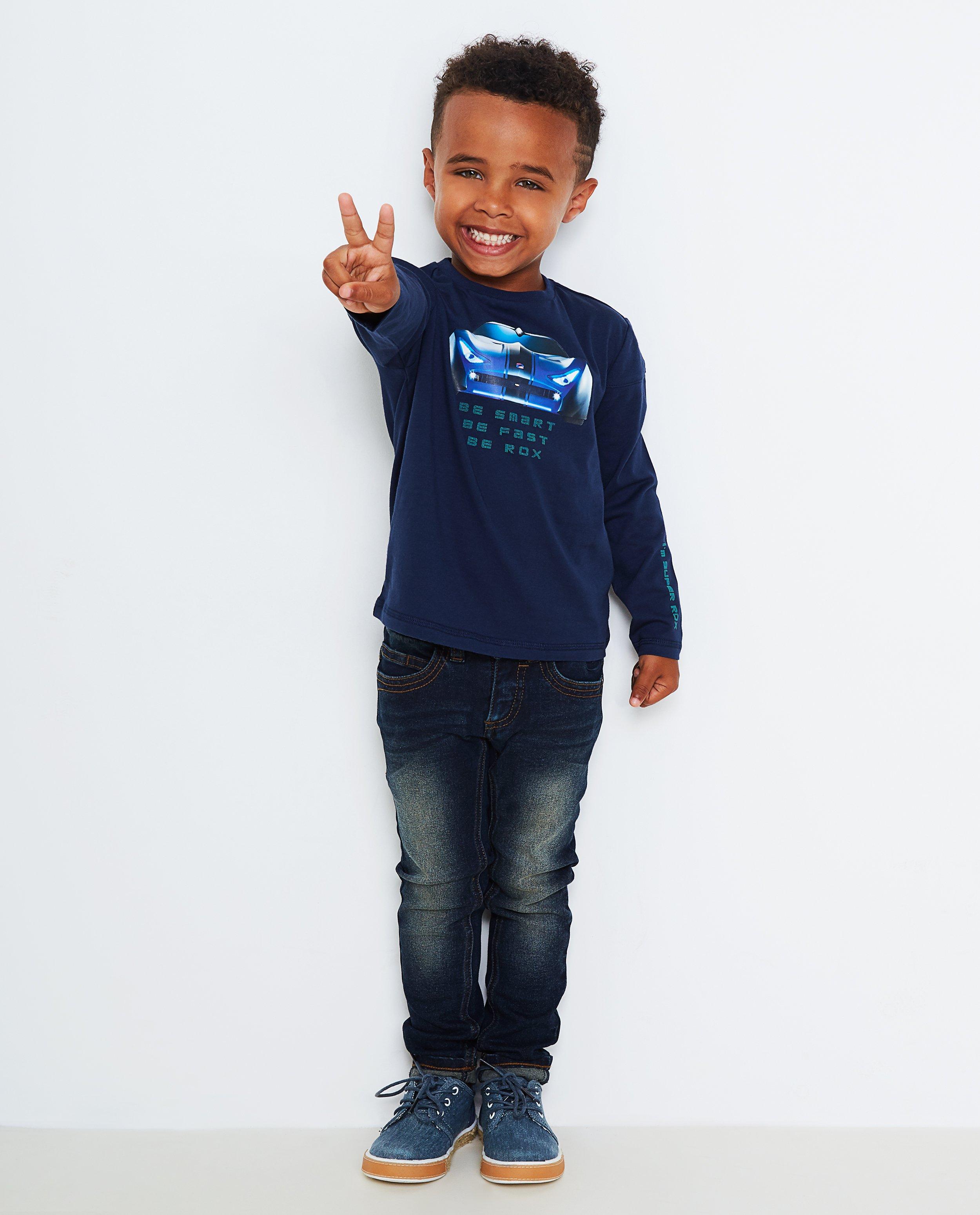 Longsleeve met autoprint - in nachtblauw, Rox - Rox