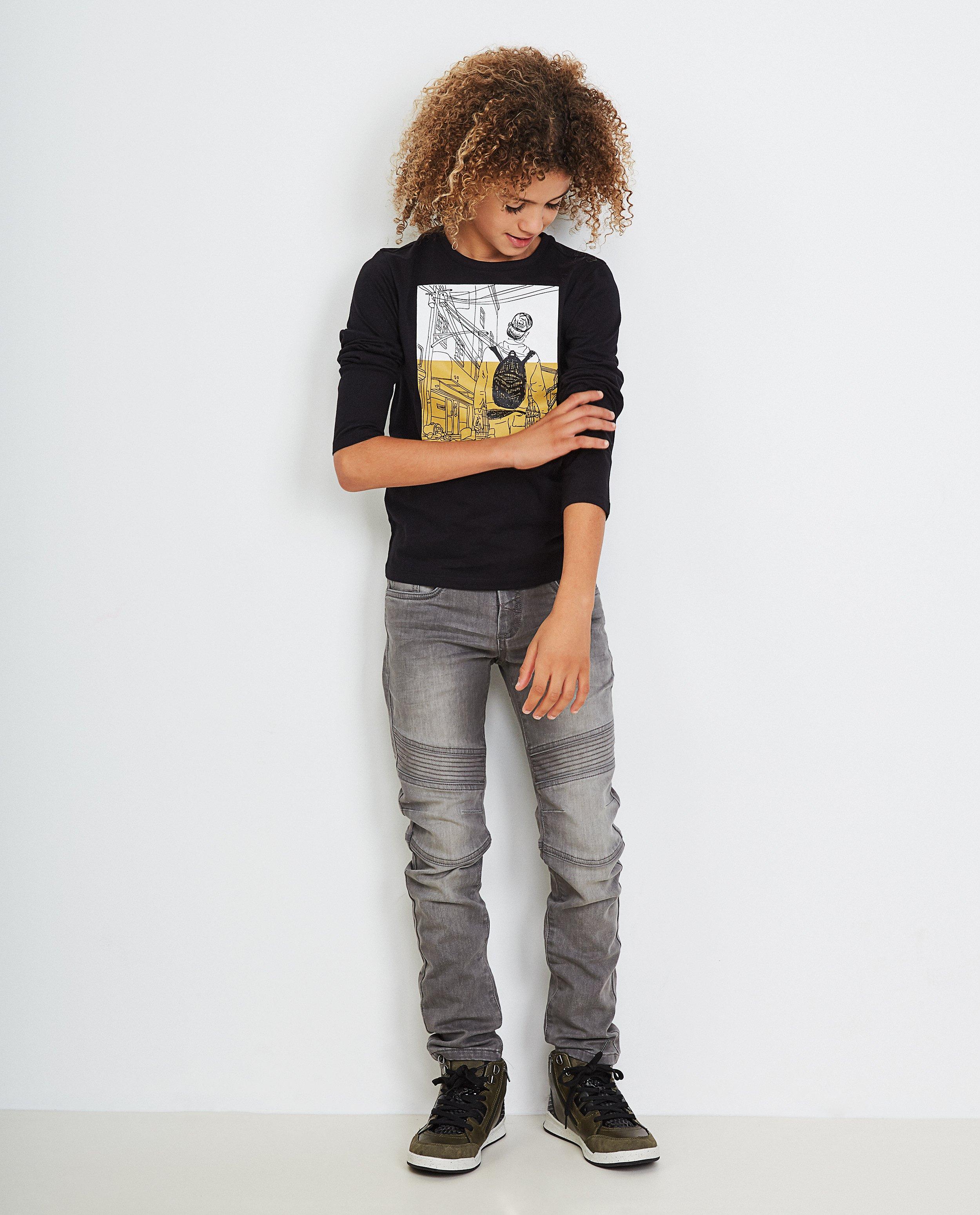 Longsleeve grafische print - in zwart - JBC