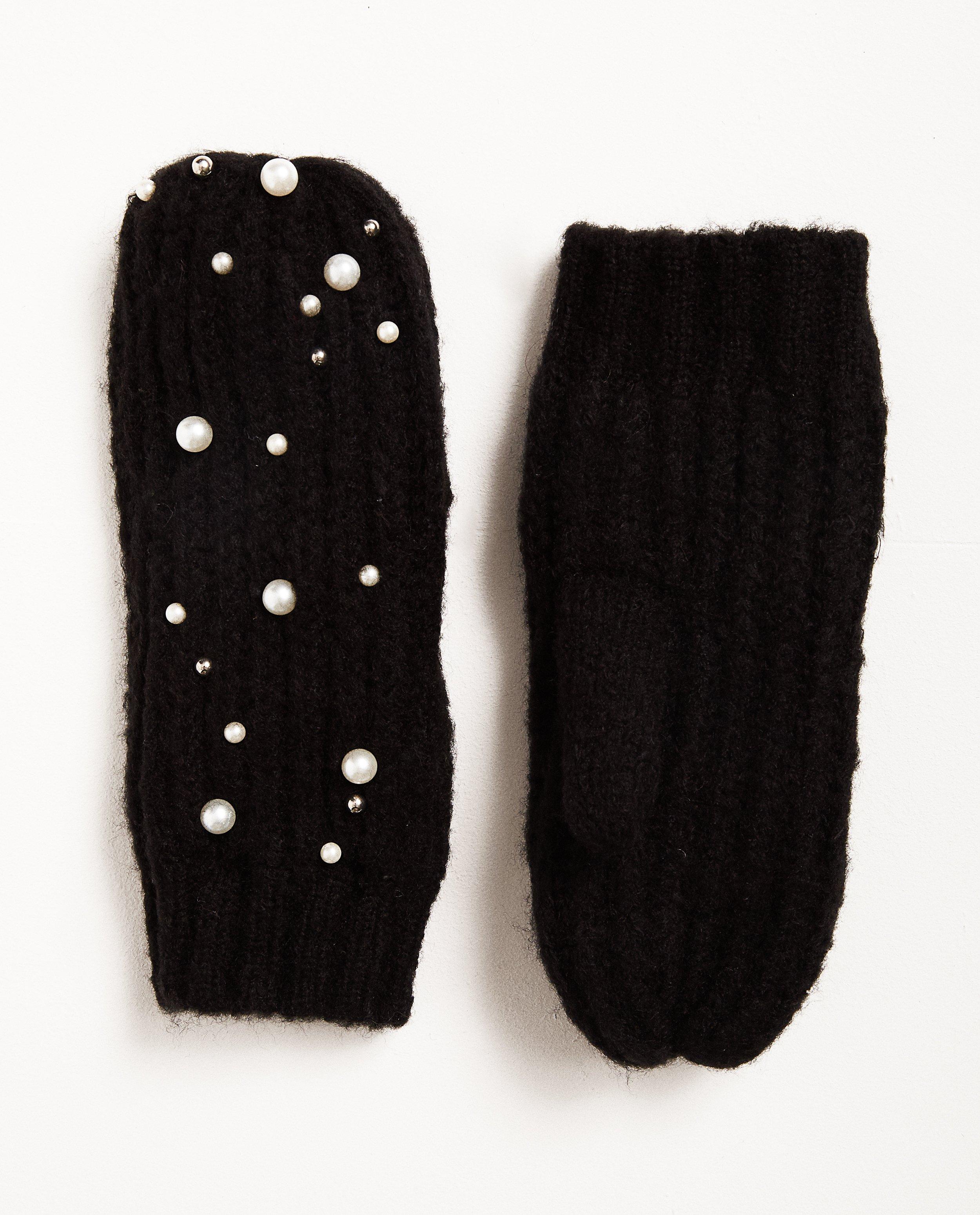 Zwarte wanten Pieces - met parels - Pieces