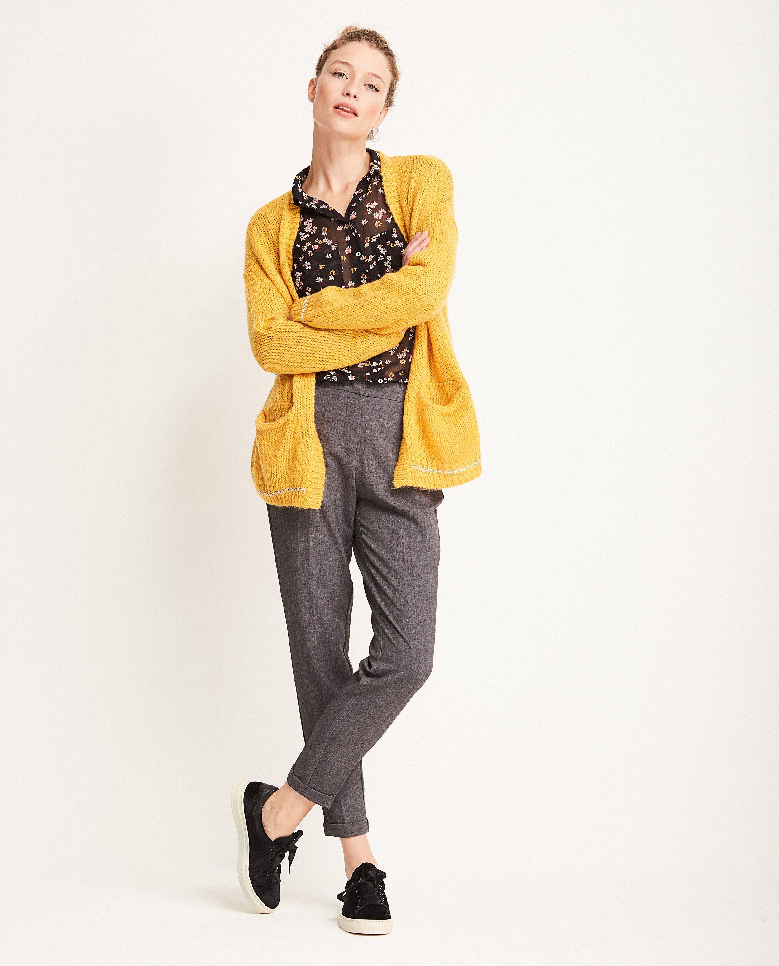 Gilet ocre - laine mélangée luxueuse - JBC