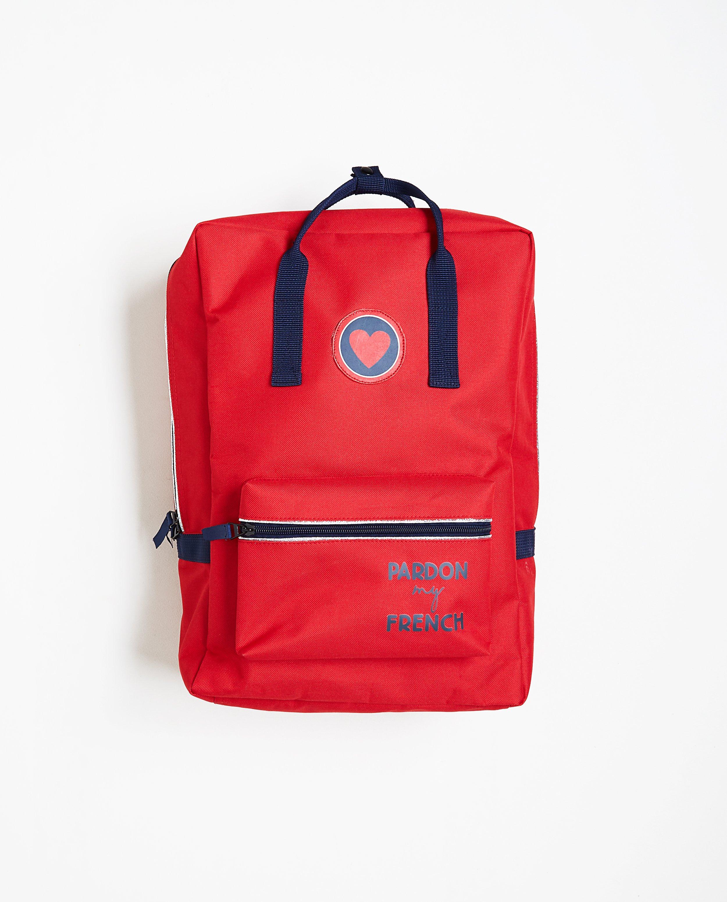 Sac à dos rouge - inscription - JBC
