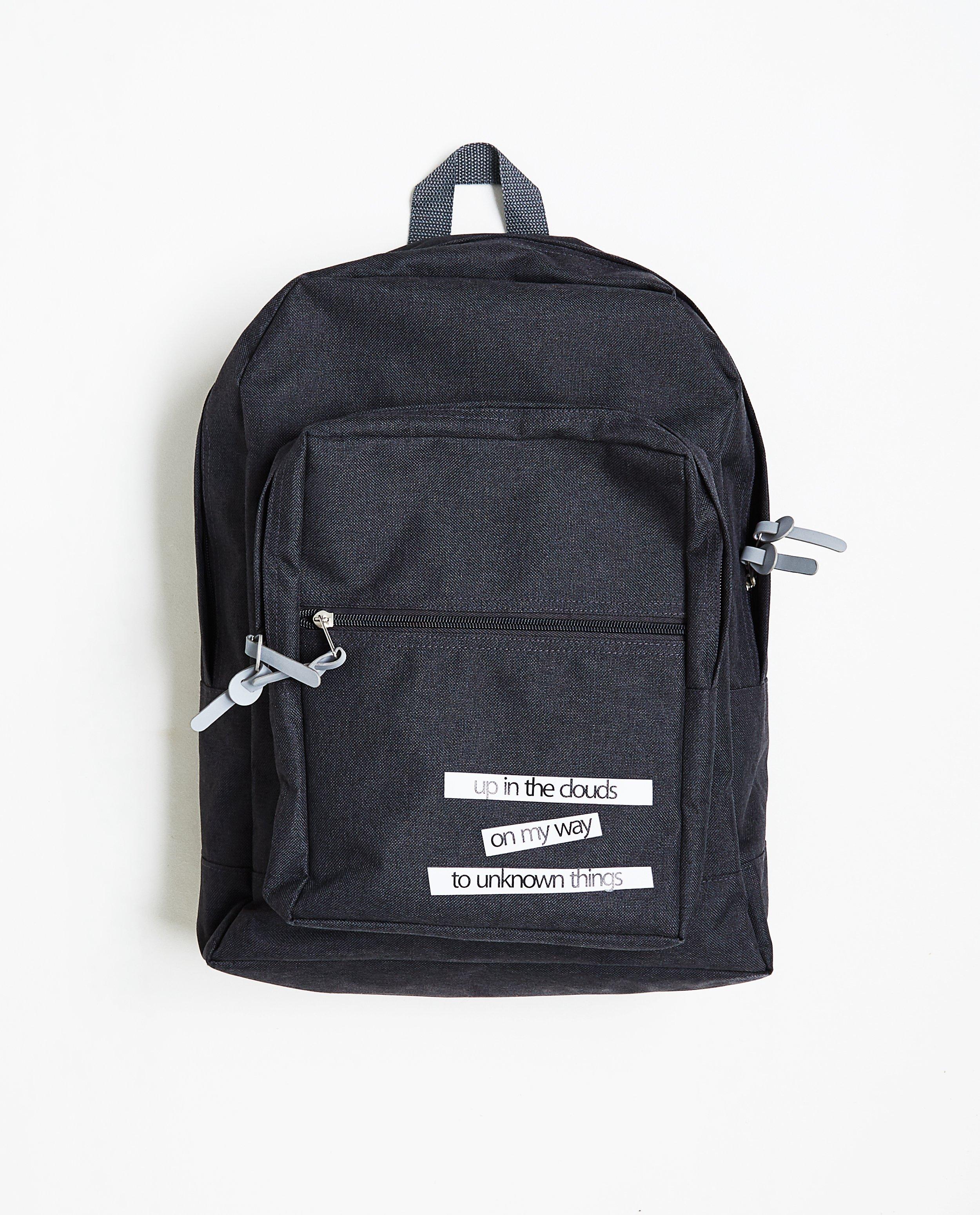 Sac à dos gris foncé - inscription - JBC