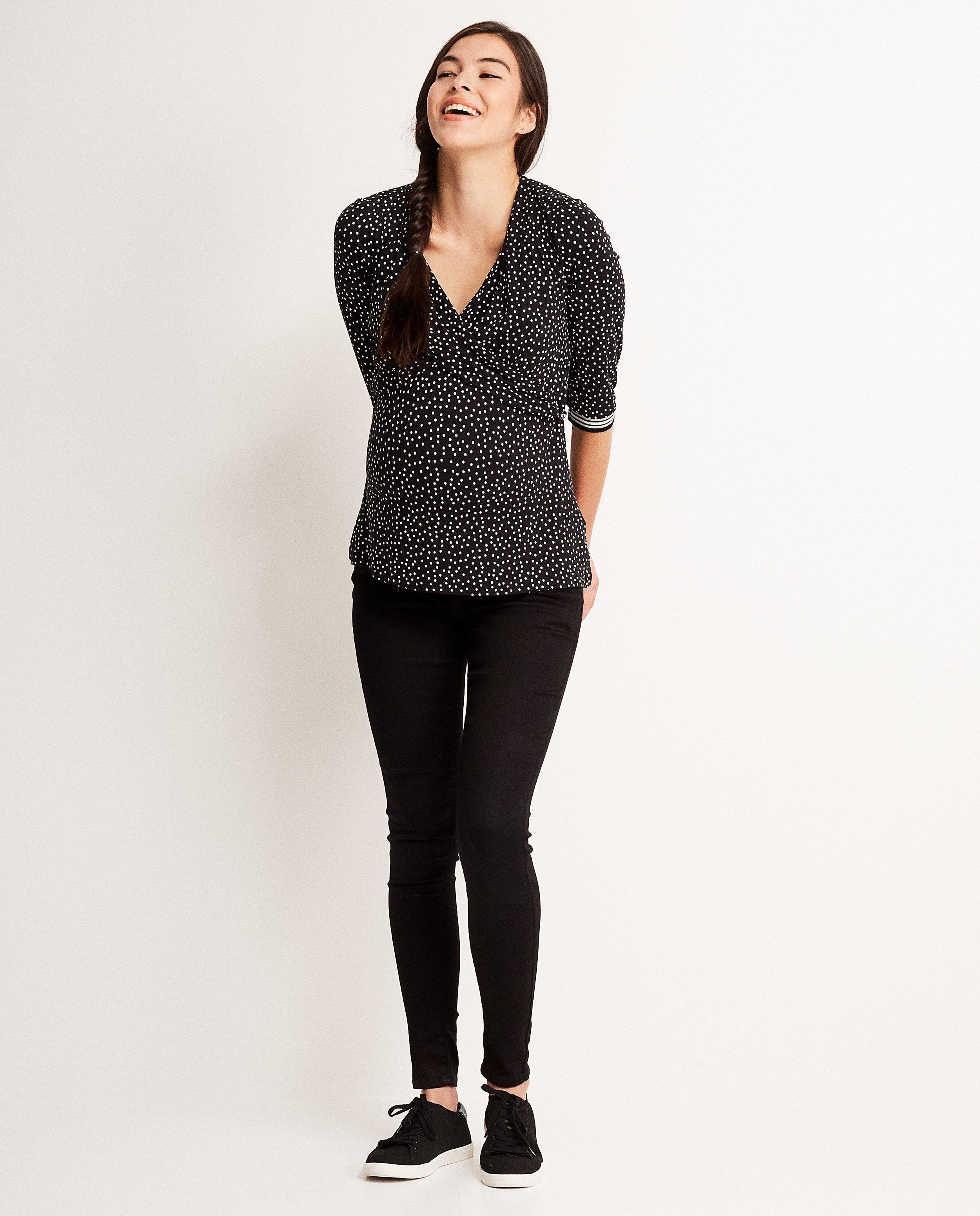 Blouse noire en viscose - à pois, Mammae by jbc - Mammae