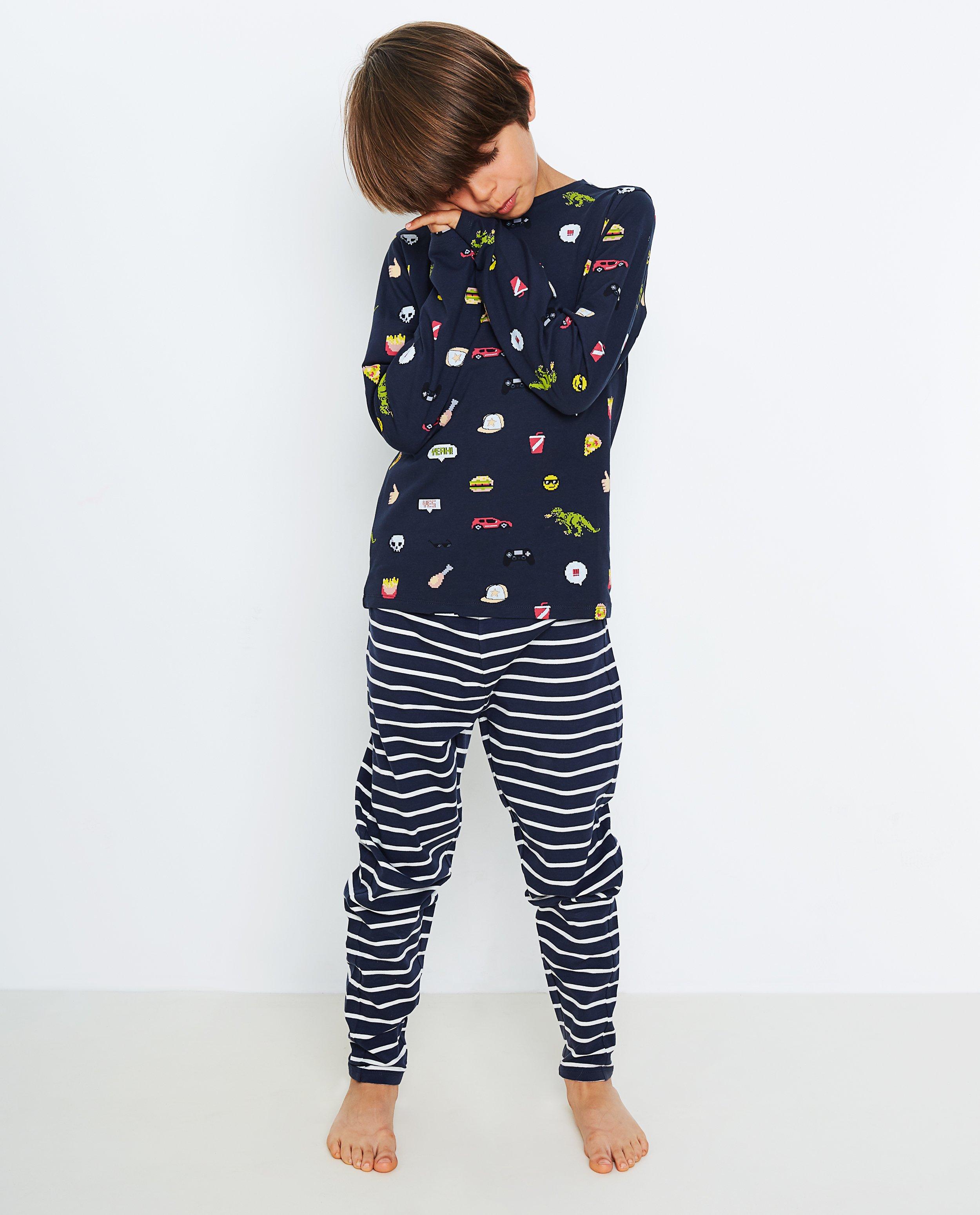 Nachtblauwe pyjama - met leuke print - JBC