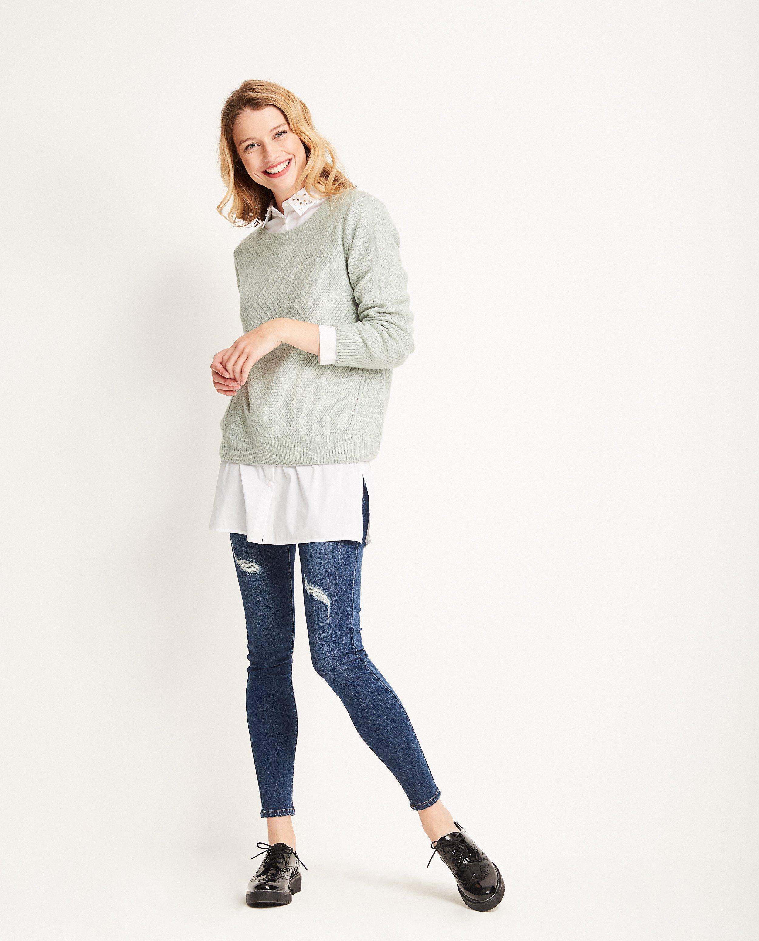 Pull vert menthe - laine mélangée - JBC