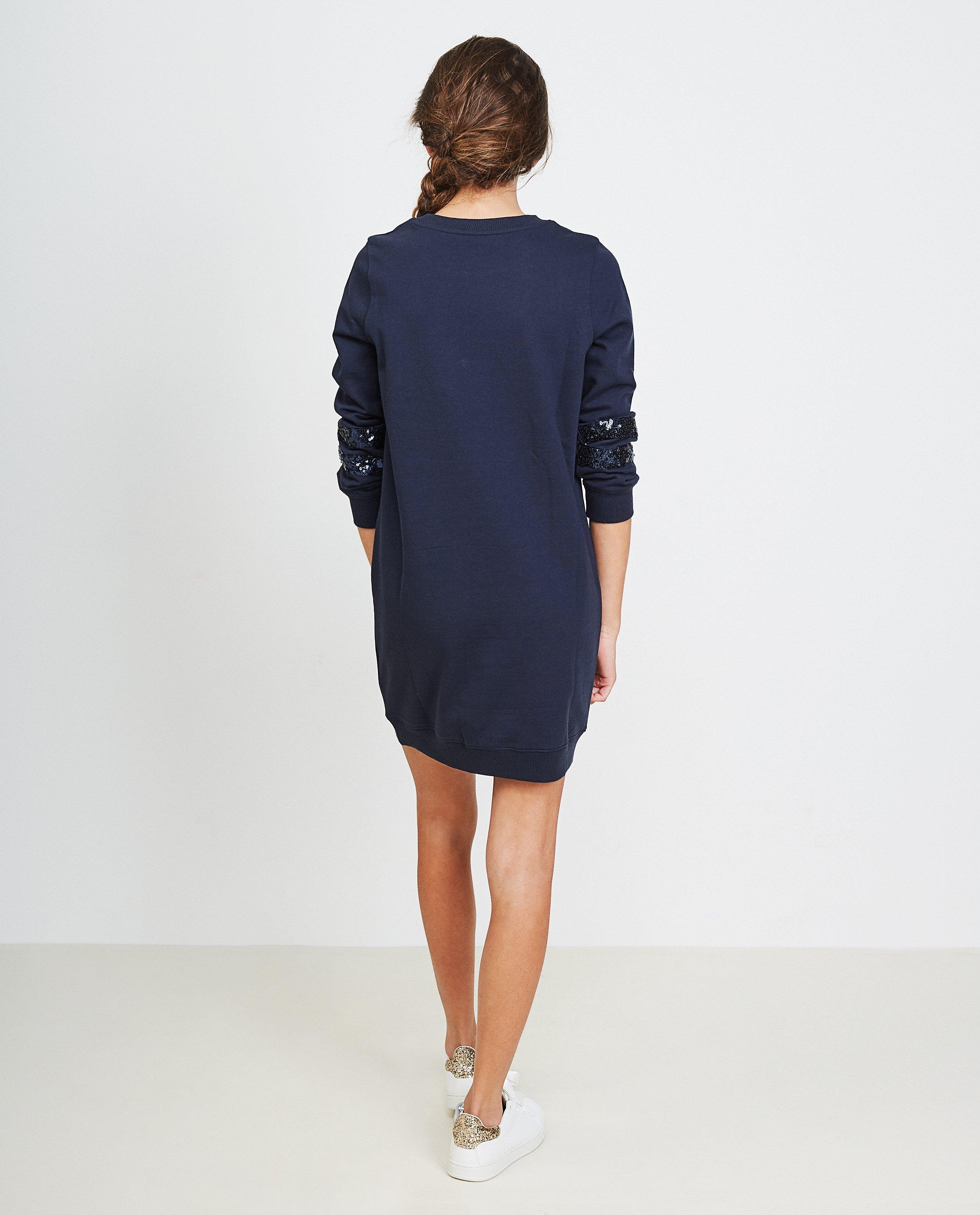 Kleedjes - Sweatjurk met pailletten