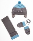Écharpe-bonnet-moufles - imprimé de neige - JBC