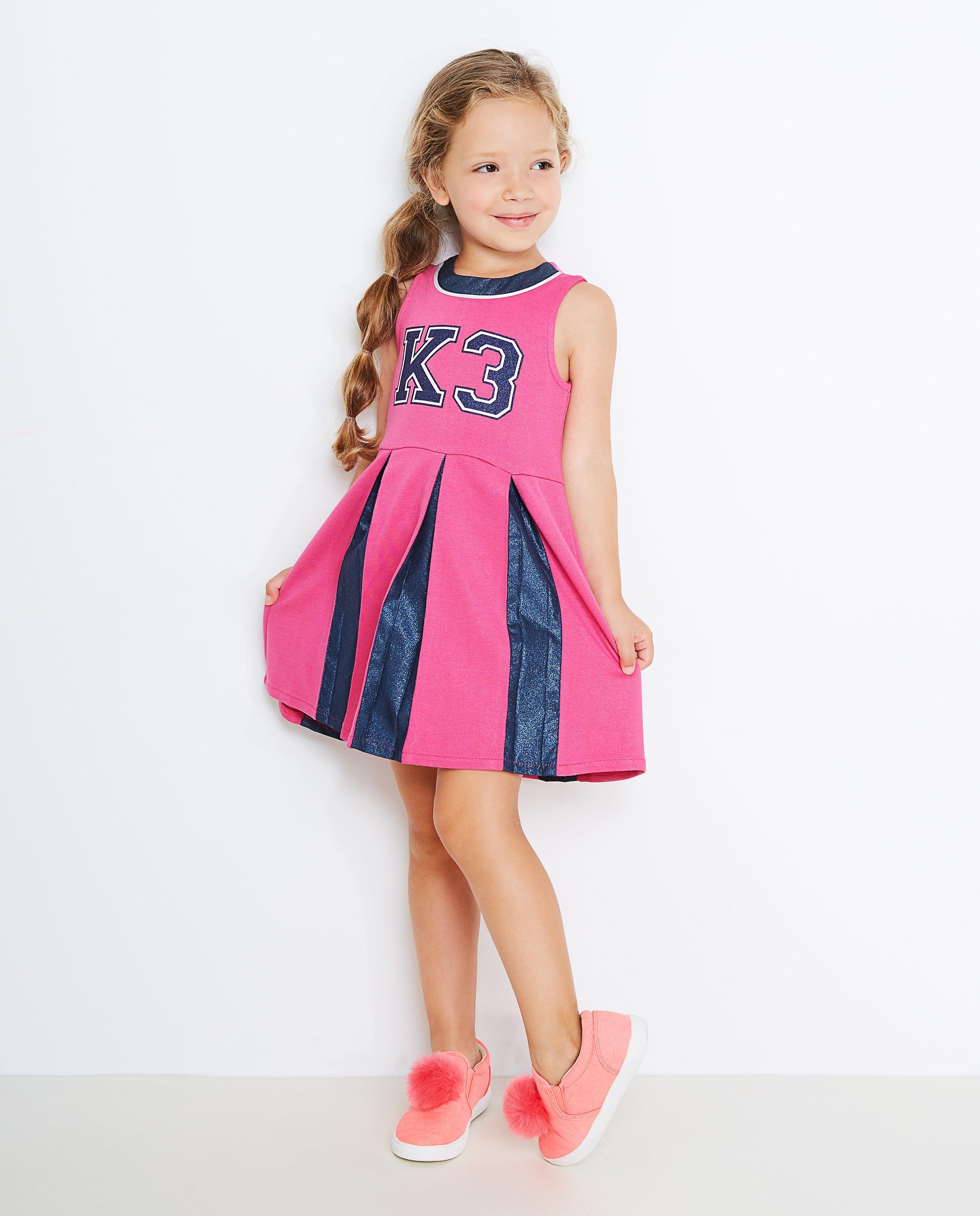 Robe de pom-pom girl K3 - inscription en paillettes - K3