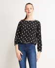 Hemden - Zwarte polkadot blouse