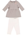 Ensemble robe et leggings - rayures, en coton bio - Newborn 50-68