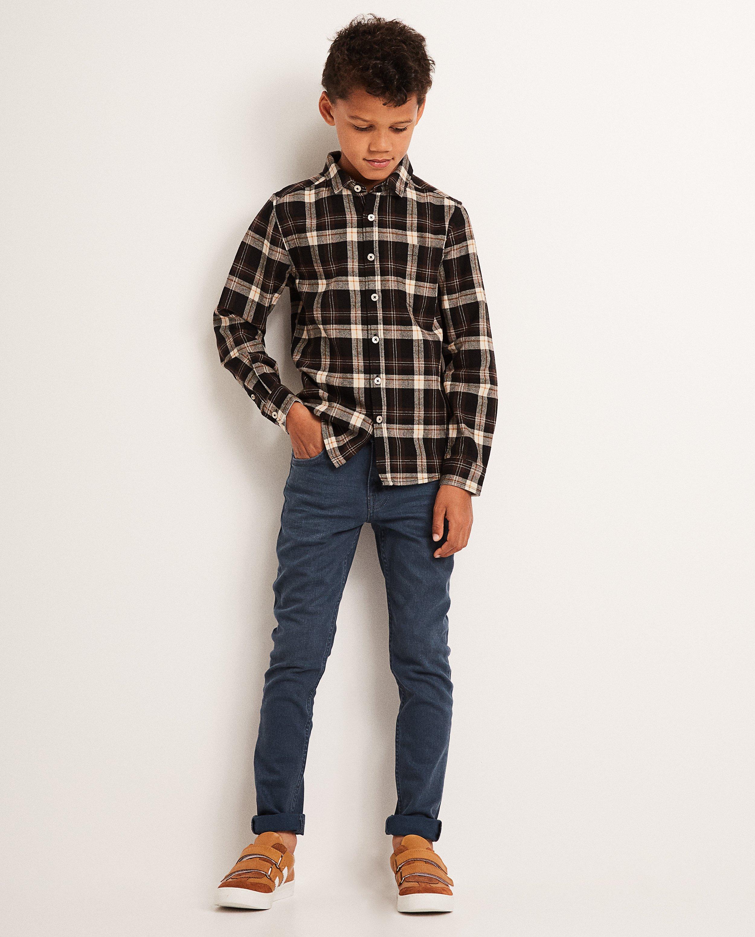 Chemise carreaux 7-14 ans - D&eacute;tails du produit - brun fonc&eacute; - image num&eacute;ro 1
