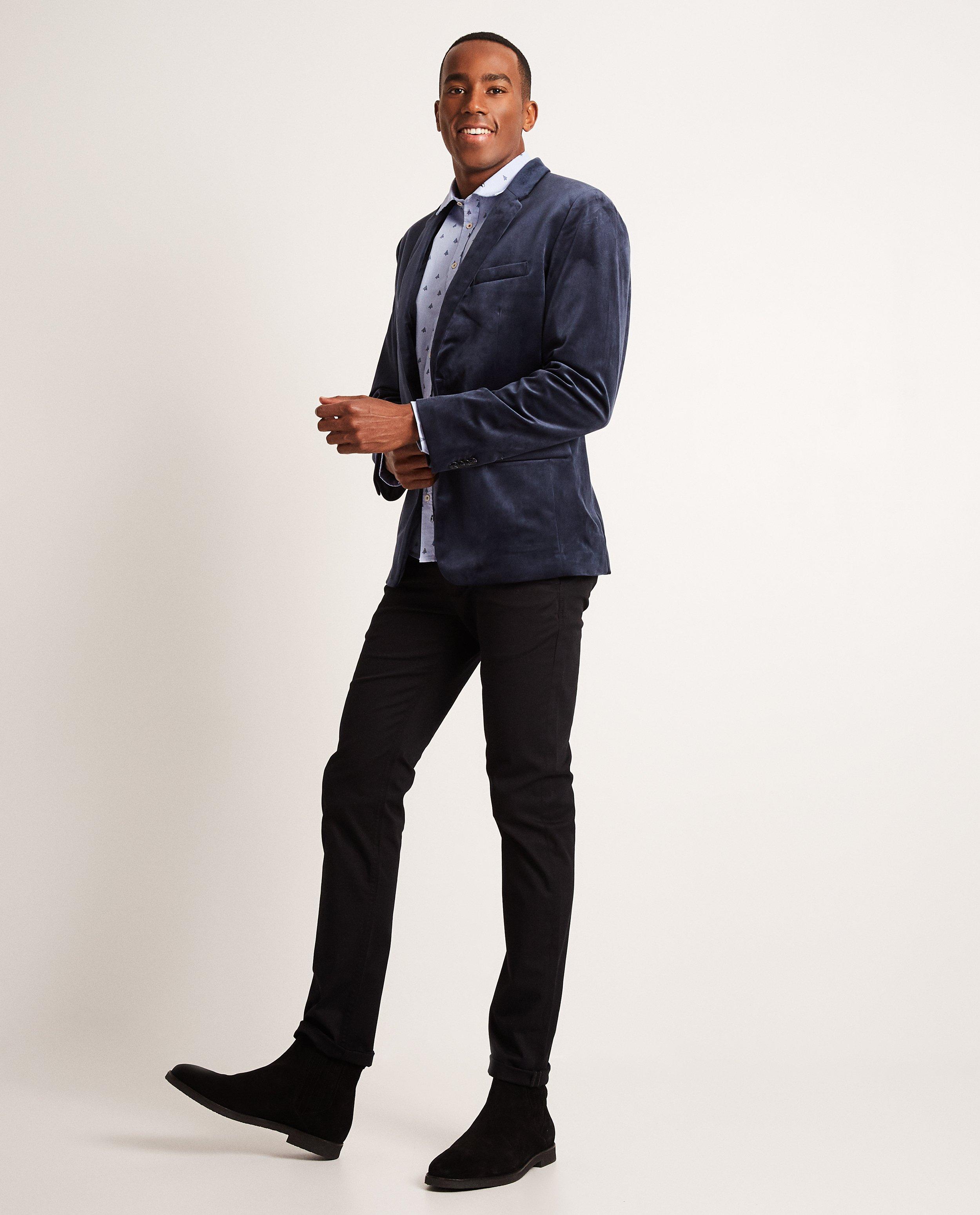 Blazer en velours - bleu nuit - JBC