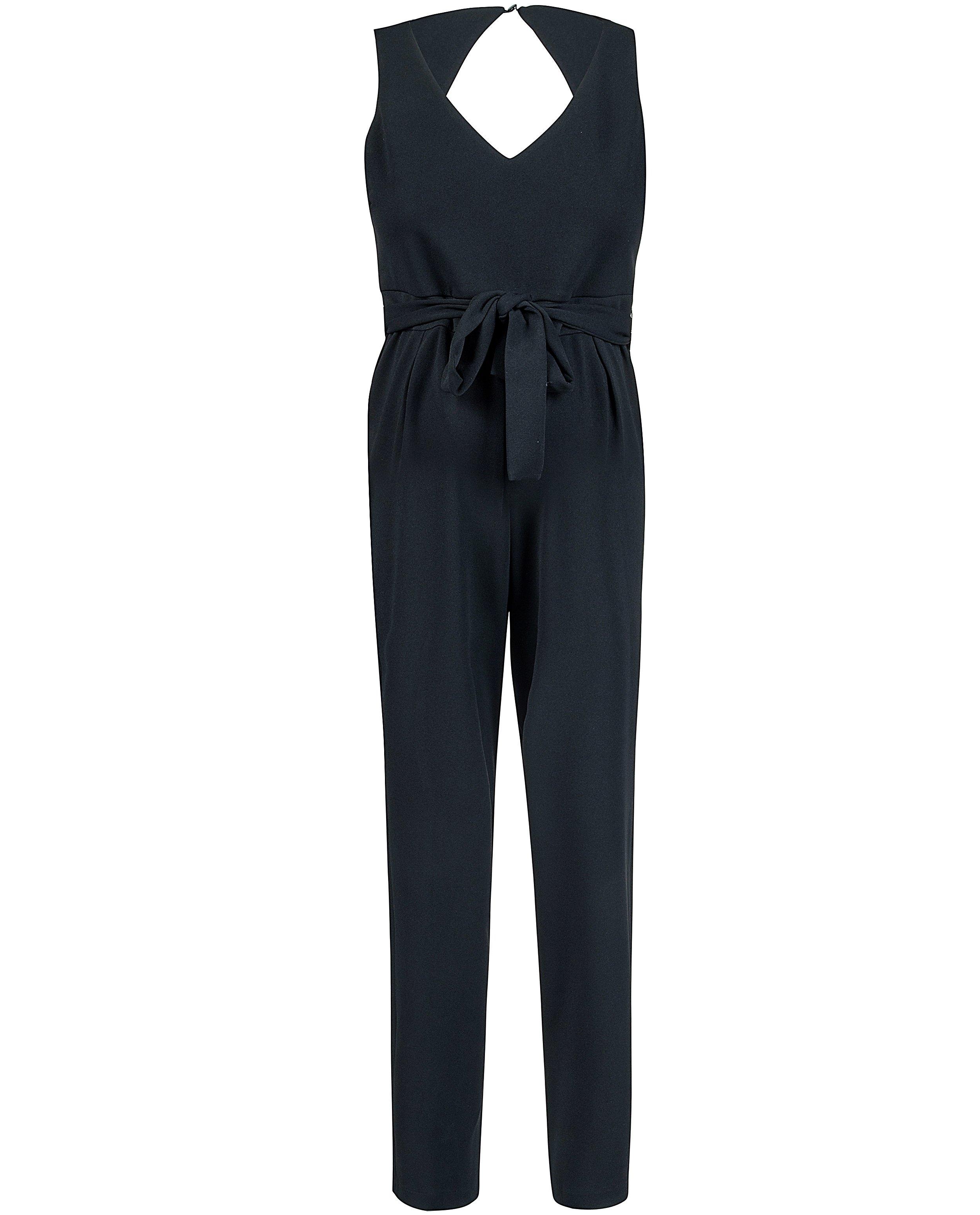 Zwarte jumpsuit - met rugdetail - Joli Ronde
