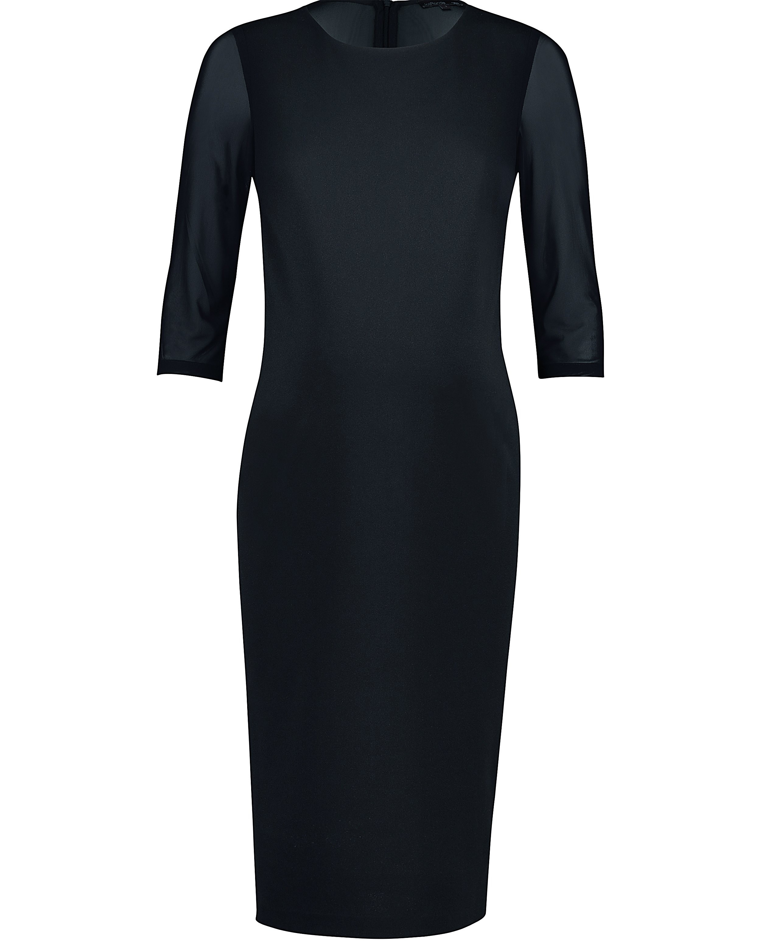 Zwarte stretchy jurk - met mesh details - Joli Ronde