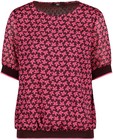 Purperen blouse - met fuchsiaroze bladerprint - JBC