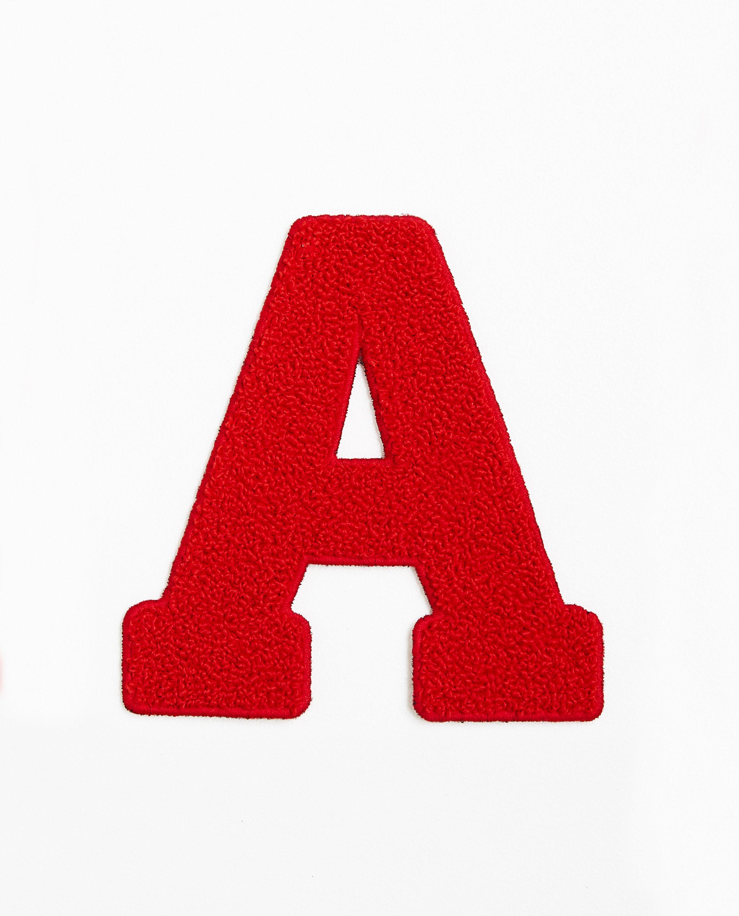 Lettre A rouge - grande - en fil bouclette rouge - JBC