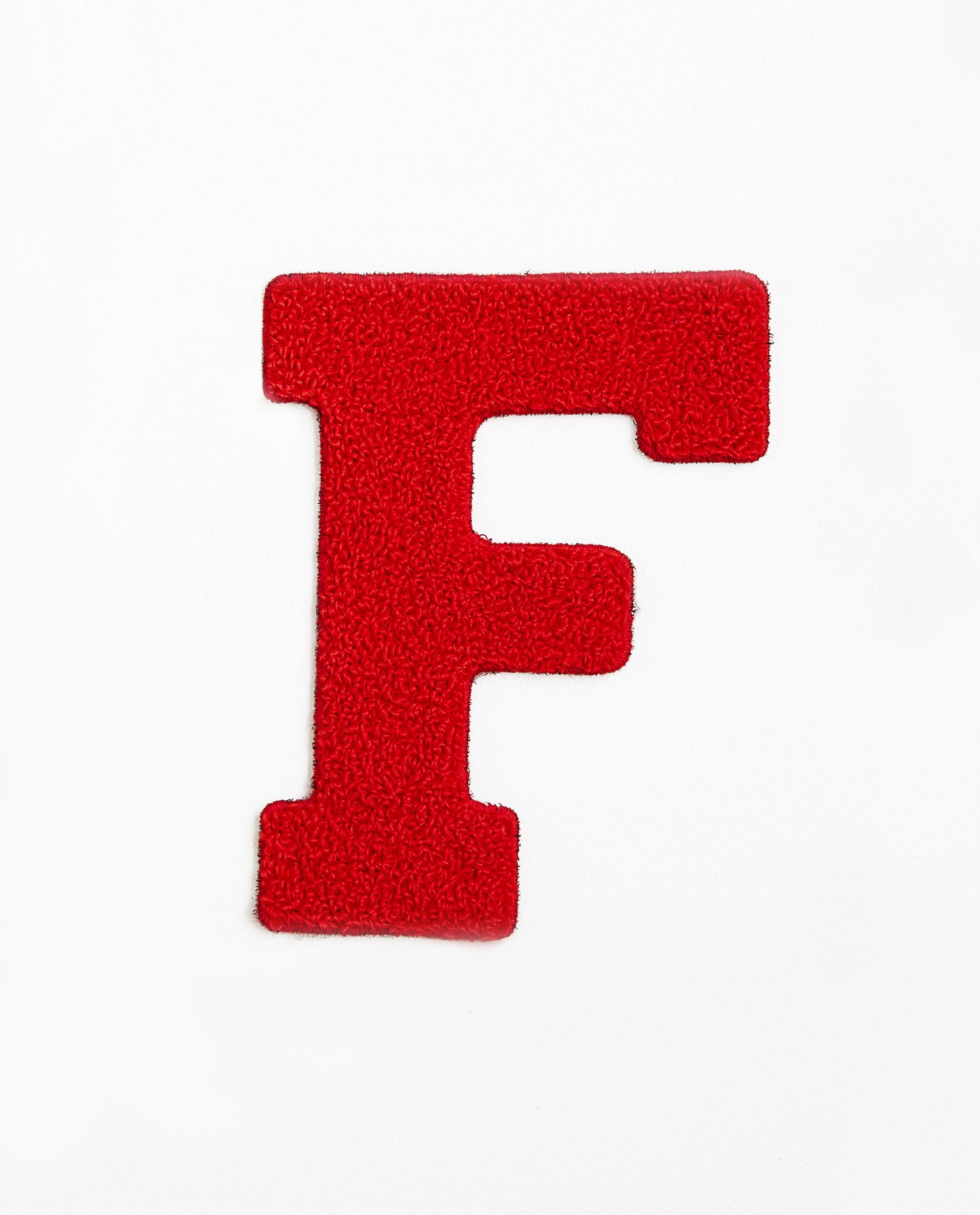 Lettre F rouge – grande - en fil bouclette rouge - JBC