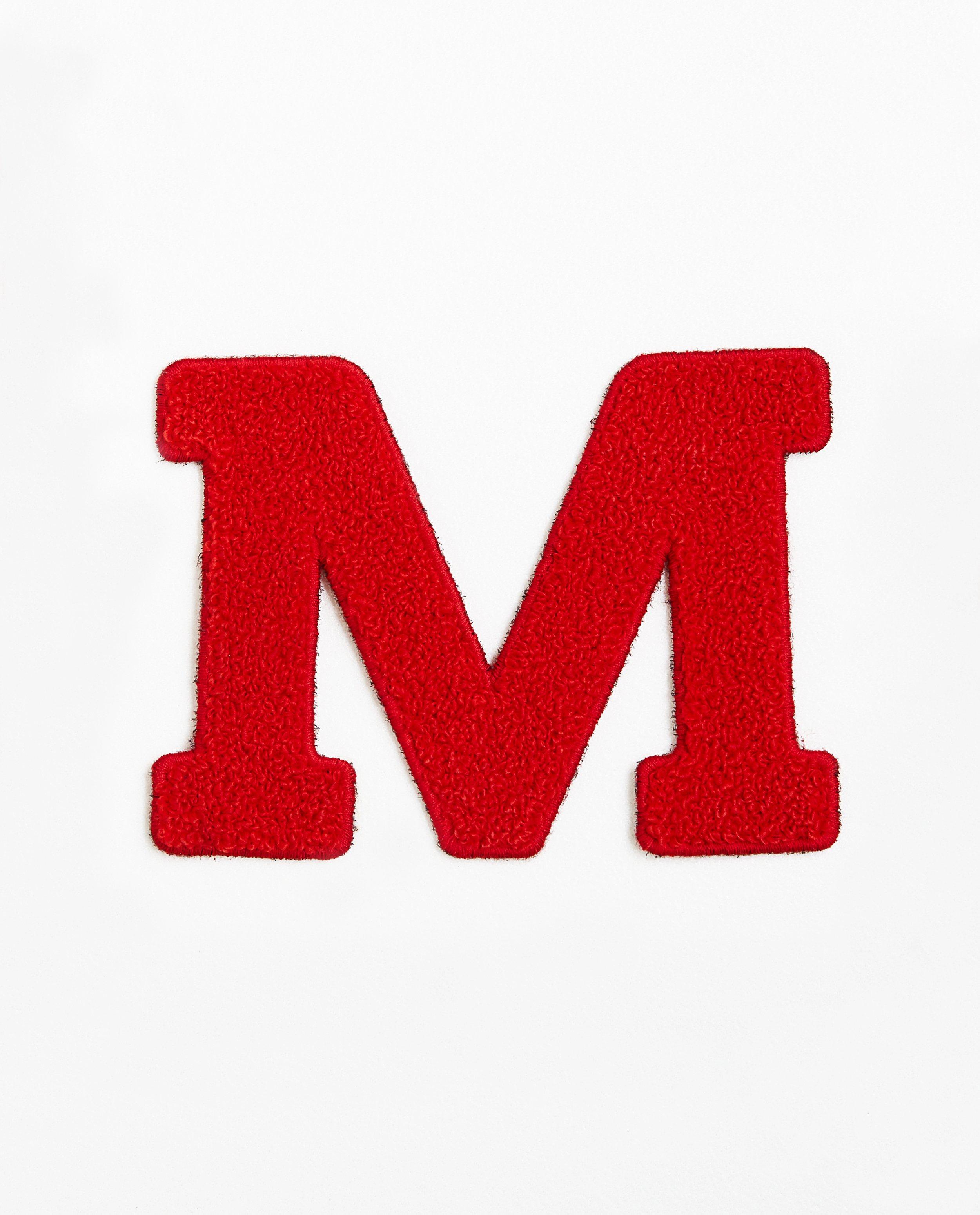 Lettre M rouge - grande - en fil bouclette rouge - JBC
