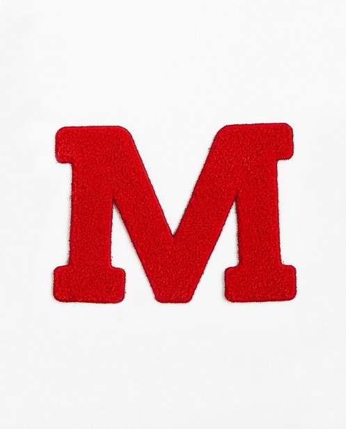 Rode letter M - groot - van rode bouclé - JBC