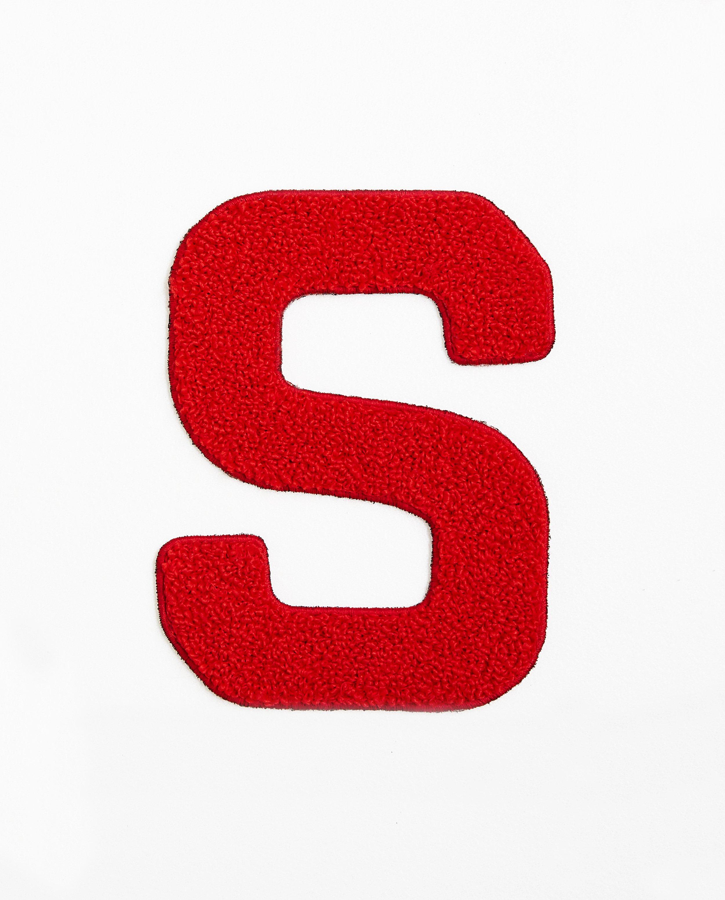 Lettre S rouge - grande - en fil bouclette rouge - JBC