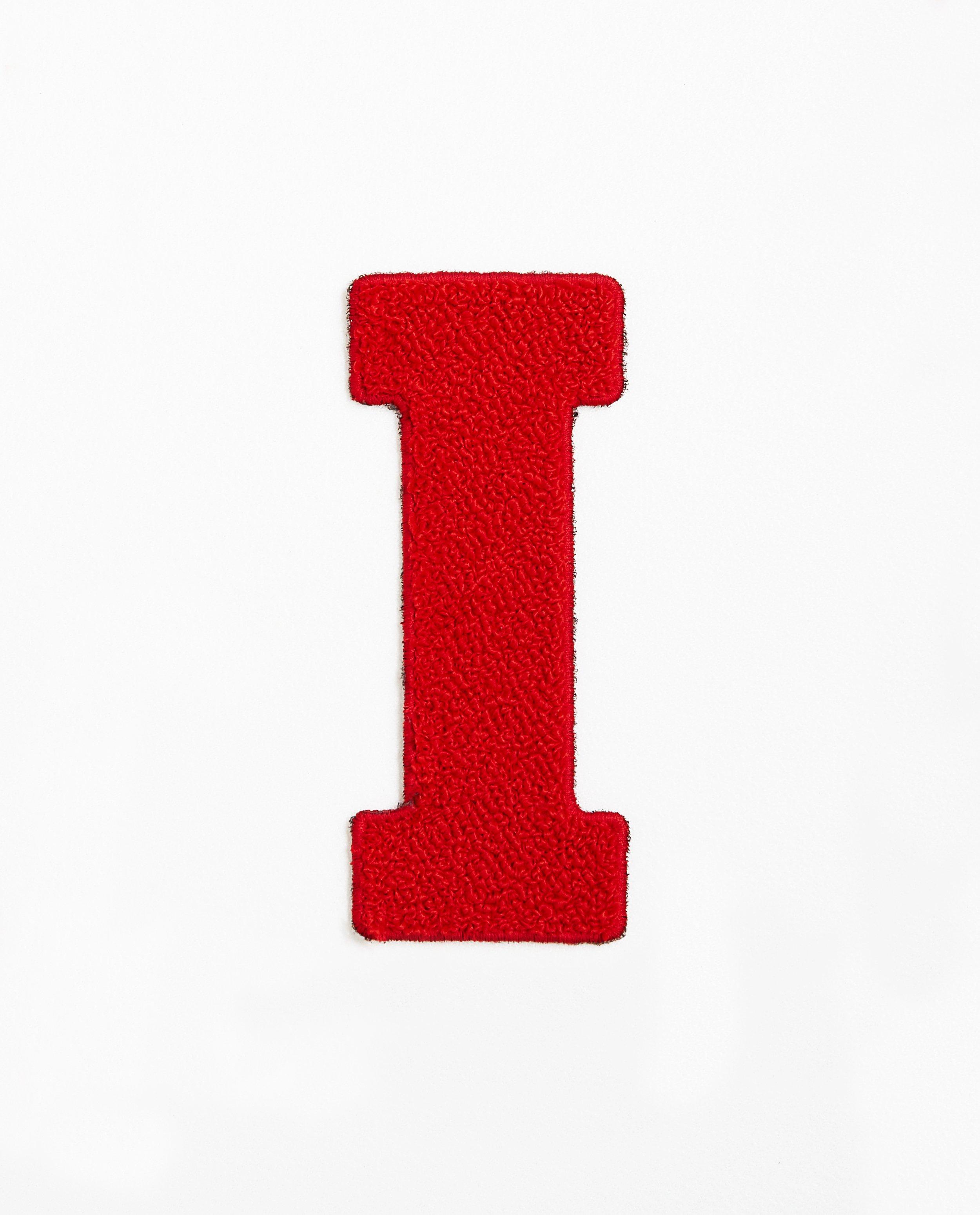 Lettre I rouge - grande - en fil bouclette rouge - JBC