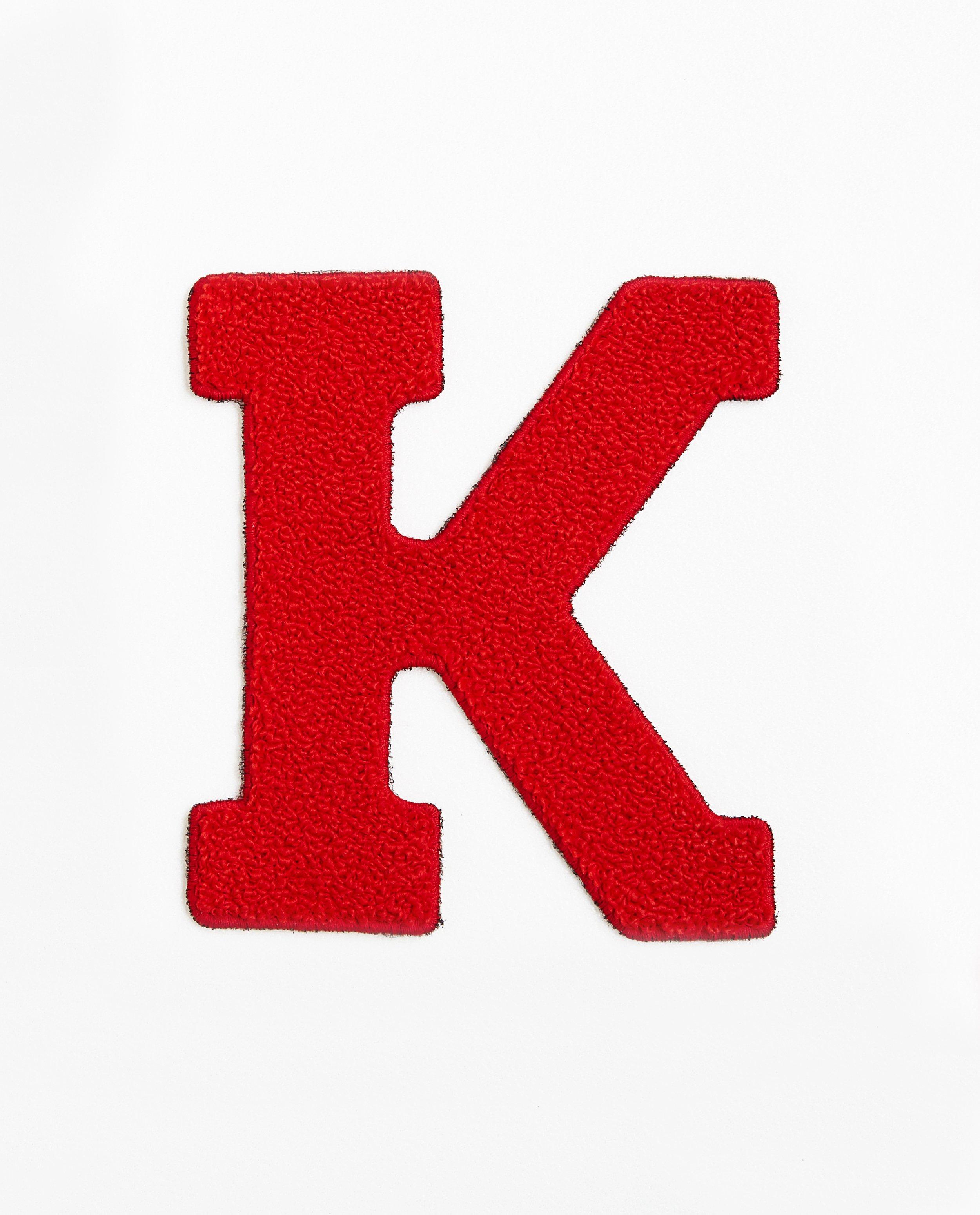 Lettre K rouge - grande - en fil bouclette rouge - JBC