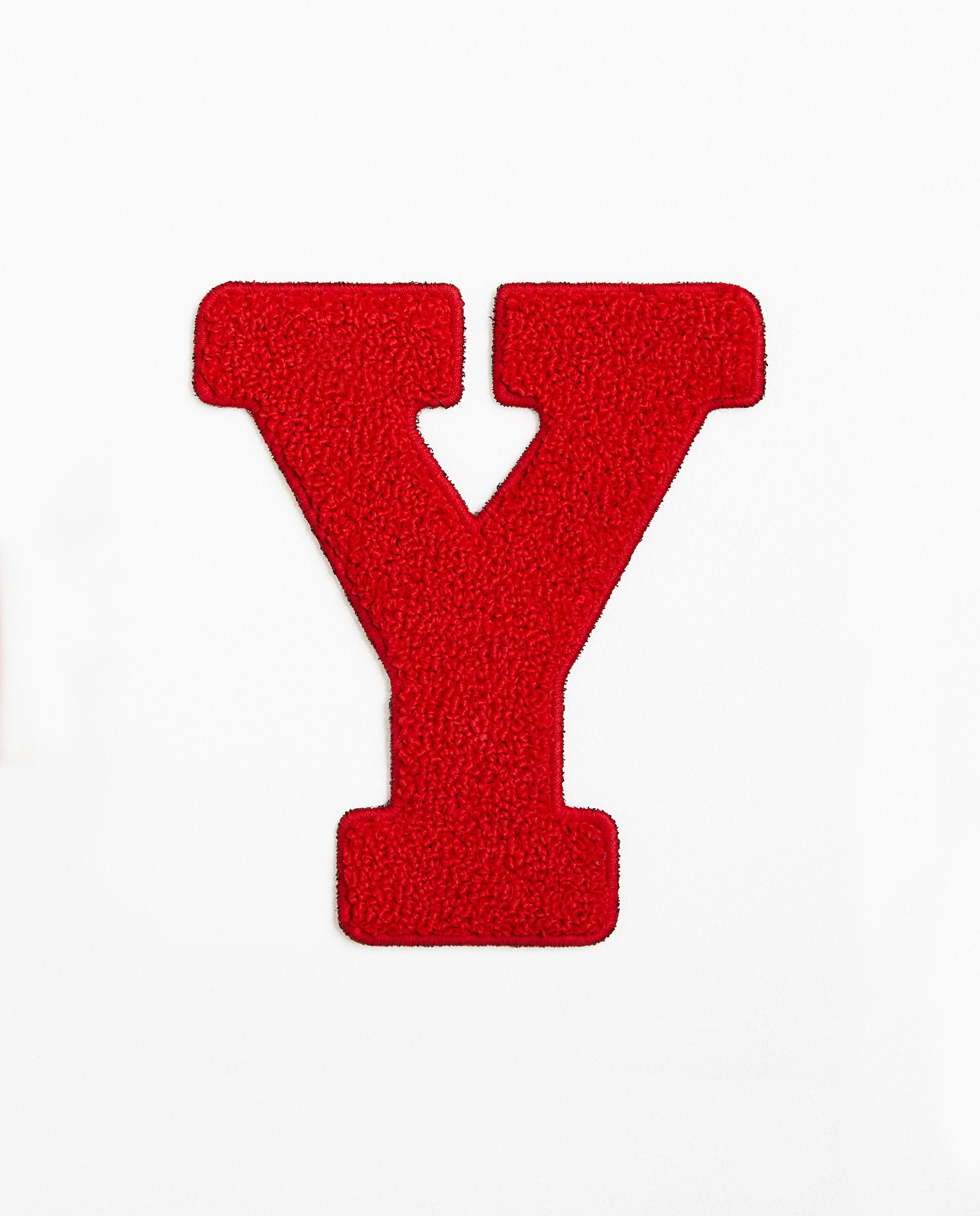Rode letter Y - groot - van rode bouclé - JBC