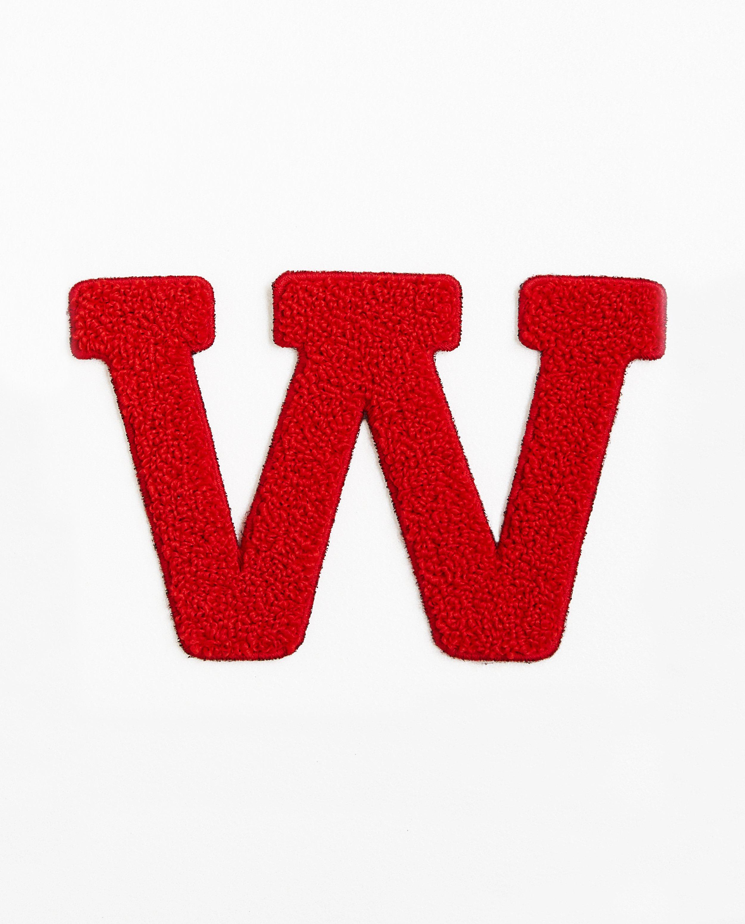 Lettre W rouge - grande - en fil bouclette rouge - JBC