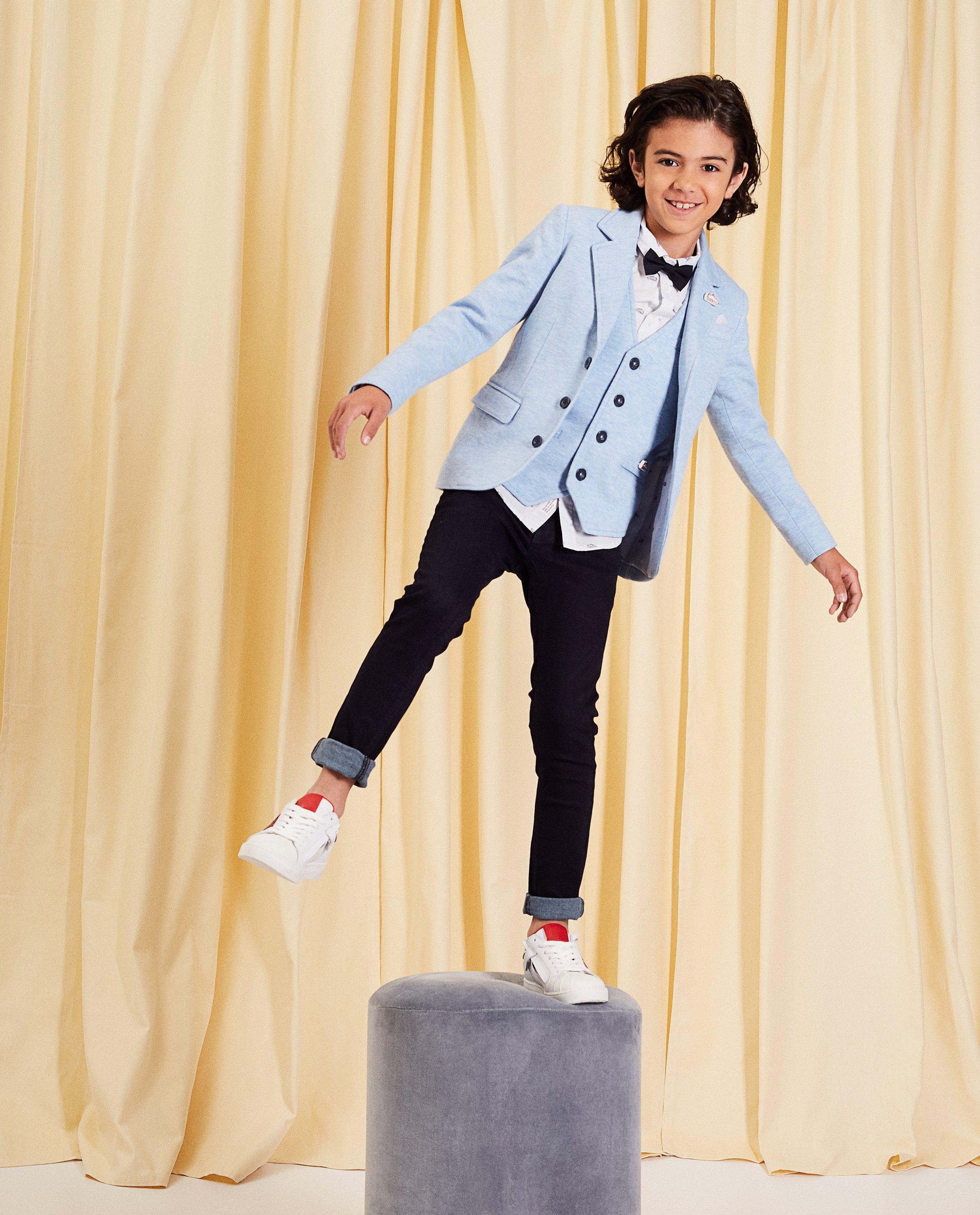 Blazer met denim look communie - en broche - JBC